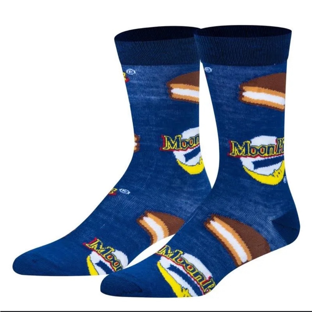 Moon Pie Adult's Novelty Crew Socks shoes men’s Size 6-12 New blue one pair